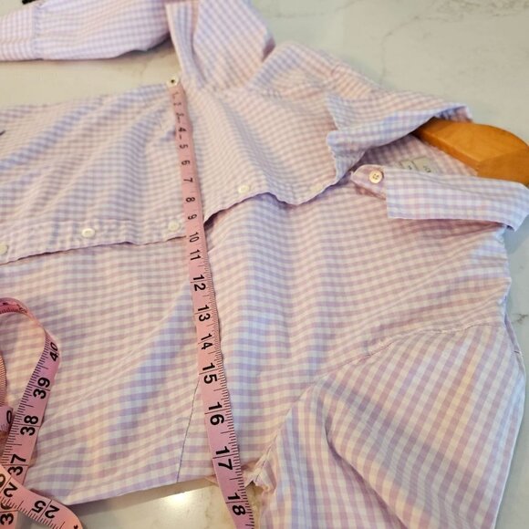 J. Crew Purple Mini Gingham Check Long Sleeve Stretch Perfect Shirt, Size Small - Picture 5 of 8